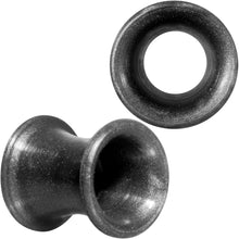 Load image into Gallery viewer, Thin Flexible Metallic Black Silicone Tunnel Plug Set 6mm to 25mm