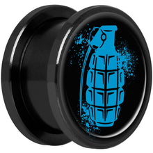 Load image into Gallery viewer, Blue Grenade Black Anodized Screw Fit Plug Set 5/8