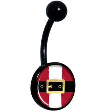 Load image into Gallery viewer, Christmas Santa Suit Black Belly Ring