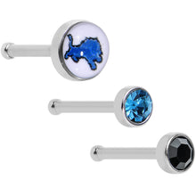 Load image into Gallery viewer, 20G Licensed NFL Detroit Lions Logo Nose Bone 3 Pack Set