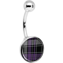 Load image into Gallery viewer, Winter Purple Black Plaid Belly Ring