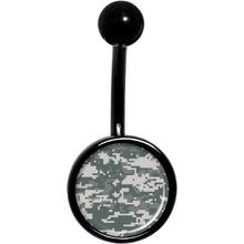 Load image into Gallery viewer, Digital Camo Print Black Belly Ring