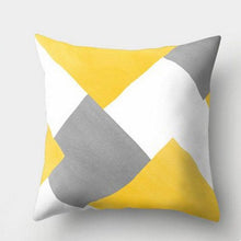 Load image into Gallery viewer, Yellow Pillow Case Cushion Cover Geometric Polyester Pillowcase Home Decorative Yellow Grey Modern Pillow Covers Beautiful Pattern Linen Square Pillow Case For Sofa Couch 45x45CM
