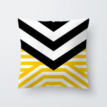 Load image into Gallery viewer, Yellow Pillow Case Cushion Cover Geometric Polyester Pillowcase Home Decorative Yellow Grey Modern Pillow Covers Beautiful Pattern Linen Square Pillow Case For Sofa Couch 45x45CM