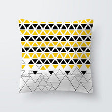 Load image into Gallery viewer, Yellow Pillow Case Cushion Cover Geometric Polyester Pillowcase Home Decorative Yellow Grey Modern Pillow Covers Beautiful Pattern Linen Square Pillow Case For Sofa Couch 45x45CM
