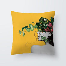 Load image into Gallery viewer, Yellow Pillow Case Cushion Cover Geometric Polyester Pillowcase Home Decorative Yellow Grey Modern Pillow Covers Beautiful Pattern Linen Square Pillow Case For Sofa Couch 45x45CM