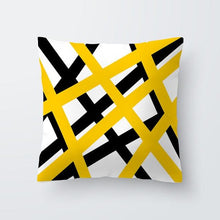 Load image into Gallery viewer, Yellow Pillow Case Cushion Cover Geometric Polyester Pillowcase Home Decorative Yellow Grey Modern Pillow Covers Beautiful Pattern Linen Square Pillow Case For Sofa Couch 45x45CM