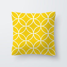 Load image into Gallery viewer, Yellow Pillow Case Cushion Cover Geometric Polyester Pillowcase Home Decorative Yellow Grey Modern Pillow Covers Beautiful Pattern Linen Square Pillow Case For Sofa Couch 45x45CM