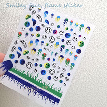 Load image into Gallery viewer, Yellow Smiles Sun Moon Clouds 3D Nail Stickers For Halloween Theme Slider Decals Nail Art Decorations Design 3D Self-Adhesive Nail Decorations Accessories Women Girls Manicure Decorations Nail Art Supplies Water Transfer Decals