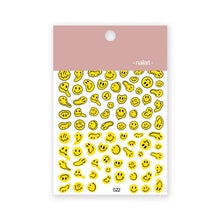 Load image into Gallery viewer, Yellow Smiles Sun Moon Clouds 3D Nail Stickers For Halloween Theme Slider Decals Nail Art Decorations Design 3D Self-Adhesive Nail Decorations Accessories Women Girls Manicure Decorations Nail Art Supplies Water Transfer Decals