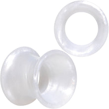 Load image into Gallery viewer, Thin Flexible White Silicone Tunnel Plug Set 6mm to 25mm