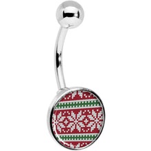 Load image into Gallery viewer, Red Green Christmas Sweater Belly Ring