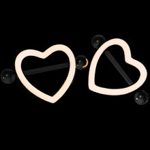 Load image into Gallery viewer, 3/4 Pink Glow in the Dark Valentine Heart Nipple Shield Set