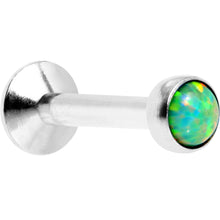 Load image into Gallery viewer, 1/4 Green Synthetic Opal Internally Threaded Daith Cartilage Tragus
