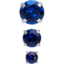 Load image into Gallery viewer, 18G 1/4 Blue CZ Gem Tragus Cartilage Earring 3 Pack Set