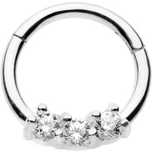 Load image into Gallery viewer, 16G 5/16 Clear Gem Hinged Segment Ring Circular Barbell