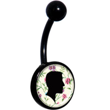 Load image into Gallery viewer, Man Floral Silhouette Black Belly Ring