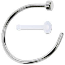 Load image into Gallery viewer, 20G 3/8 Pack Set of 5 Assorted Stainless Steel Nose Hoop Rings