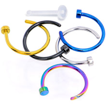 Load image into Gallery viewer, 20G 5/16 Pack Set of 5 Assorted Stainless Steel Nose Hoop Rings