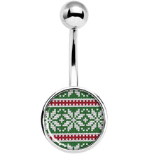 Load image into Gallery viewer, Green Red Christmas Sweater Belly Ring