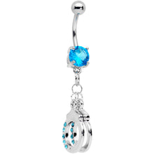 Load image into Gallery viewer, Blue Gem Kinky Cuffs Dangle Belly Ring