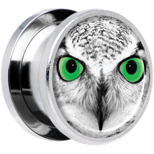 Load image into Gallery viewer, Black White Owl Steel Screw Fit Plug Set 9/16