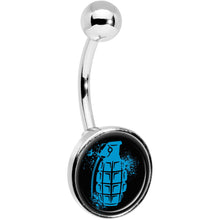 Load image into Gallery viewer, Blue Grenade Belly Ring