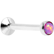 Load image into Gallery viewer, 5/16 Pink Synthetic Opal Internally Threaded Daith Cartilage Tragus