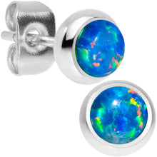 Load image into Gallery viewer, Green Synthetic Opal 316L Surgical Steel Stud Earrings