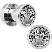 Load image into Gallery viewer, Black White Leopard Eyes Steel Screw Fit Plug Set 4G
