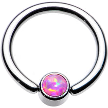 Load image into Gallery viewer, 14G 3/8 Pink Faux Opal 4mm Disc BCR Captive Ring