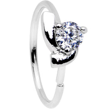 Load image into Gallery viewer, 20G 3/8 Clear Gem Pronged Seamless Circular Ring