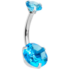 Load image into Gallery viewer, Aqua Gem Swagger Sweep Dangle Belly Ring