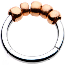 Load image into Gallery viewer, 5/16 Rose Gold Tone Classic Bead Hinged Segment Ring Circular Barbell