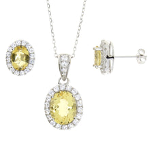 Load image into Gallery viewer, Citrine Created Sapphire Jewelry sets Sterling Silver
