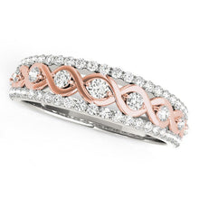 Load image into Gallery viewer, 14k White And Rose Gold Infinity Diamond Band (3/8 cttw)
