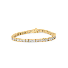 Load image into Gallery viewer, 10K Yellow Gold 4.00 Cttw Channel Set Round Diamond Tennis 7" Bracelet (J-K Color, I1-I2 Clarity)
