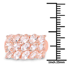Load image into Gallery viewer, 14K Rose Gold Plated 3.30 Carat Genuine Morganite .925 Sterling Silver Ring
