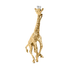 Load image into Gallery viewer, 18K Yellow Gold Diamond Accent and Blue Sapphire Giraffe Pin Brooch (G-H Color, VS2-SI1 Clarity)
