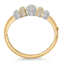 Load image into Gallery viewer, 18K Gold 6.00 Cttw Diamond Graduating Dome Bangle Bracelet (G-H Color, VS2-SI1 Clarity)
