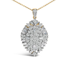 Load image into Gallery viewer, 14K White and Yellow Gold 2.00 Cttw Diamond Cluster Pear Shaped Pendant Necklace (G-H Color, SI2-I1 Clarity) -20" Inches
