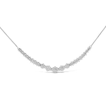 Load image into Gallery viewer, 14K White Gold 2.00 Cttw Diamond Composite Cluster Bar Necklace (H-I Color, I2-I3 Clarity) - 18" Inches
