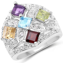Load image into Gallery viewer, 1.67 Carat Genuine Multi Stone .925 Sterling Silver Ring
