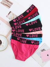 Load image into Gallery viewer, Soft Touch 6-Pack Seamless Bikini Briefs for Women – Colorful Drop Waist Cotton Panties with Stretch Fit &amp; Alphabet Print – Women's Everyday Lingerie &amp; Underwear Essentials for Summer
