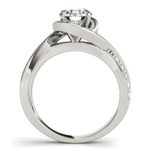 Load image into Gallery viewer, 14k White Gold Split Band Round Bypass Diamond Engagement Ring (1 1/8 cttw)
