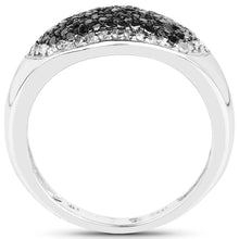 Load image into Gallery viewer, 0.46 Carat Genuine Black Diamond and White Diamond .925 Sterling Silver Ring

