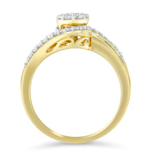 Load image into Gallery viewer, 10K Yellow Gold Diamond Cluster Ring (1/2 Cttw, I-J Color, I2-I3 Clarity) - Size 6
