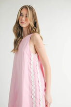 Load image into Gallery viewer, Linen Mix Side Ric Rac A-Line Mini Dress for Women – Casual Mini Dress, Summer Dress, A-Line Dress, Chic Peasant Dress, Vacation Dress, Flattering Fit Dress
