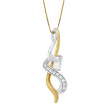 Load image into Gallery viewer, Espira 10K Two-tone Gold 1/5 cttw Diamond Intertwined Swirl Pendant Necklace (J-K, I1-I2)
