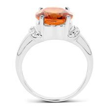 Load image into Gallery viewer, 3.94 Carat Genuine Madeira Citrine &amp; White Topaz .925 Sterling Silver Ring
